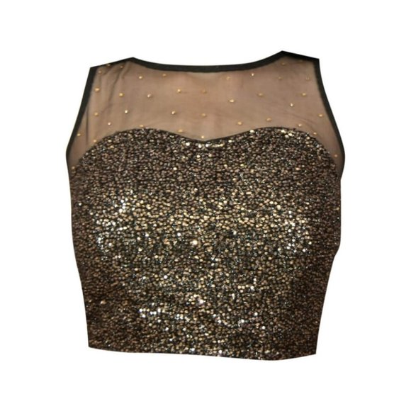 Black sleeveless blouse with Sequin work all over - Picture 1 of 1